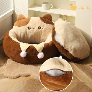 Discover the Cozy Comfort of the Round Warm Soft Pet Bed Cushion Nest