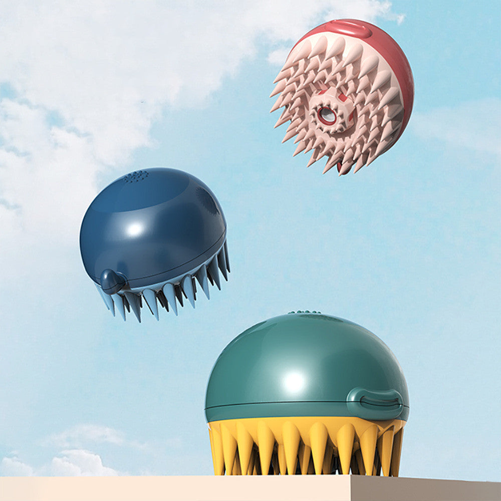 Pet Bath Brush Refillable Gel Massage Grooming Tool