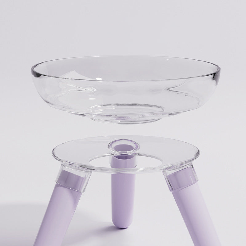 Anti Knock Transparent Glass Pet Feeding Water Bowl