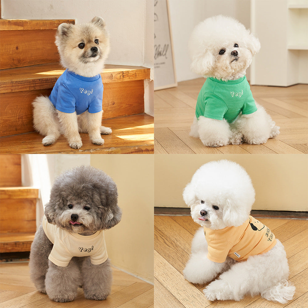 Korean Style Printed Cotton Pet T-Shirt