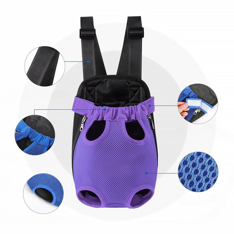 Pet Carrier Backpack Breathable Adjustable Front Travel Bag