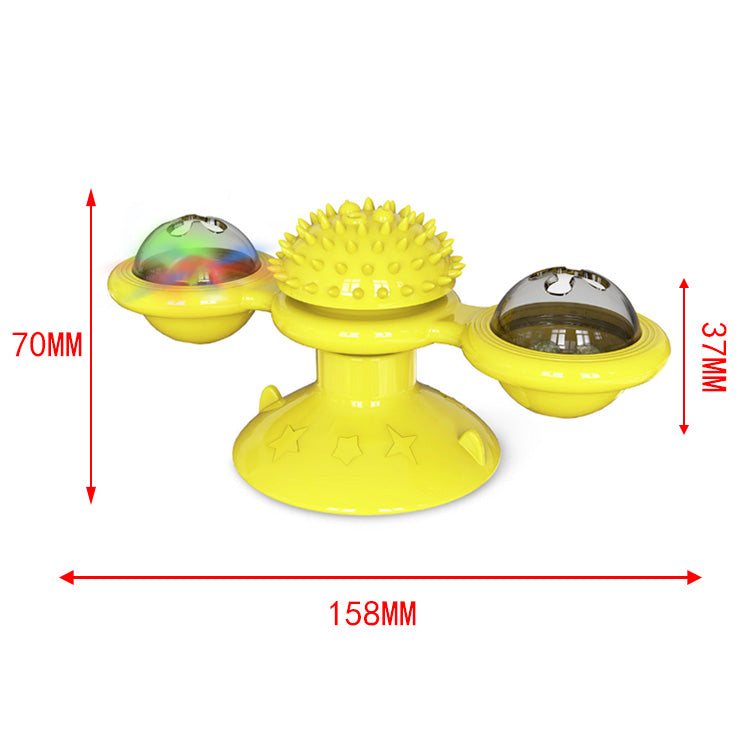 Sucker Turn Windmill Pet Toy Creative Spin Ball