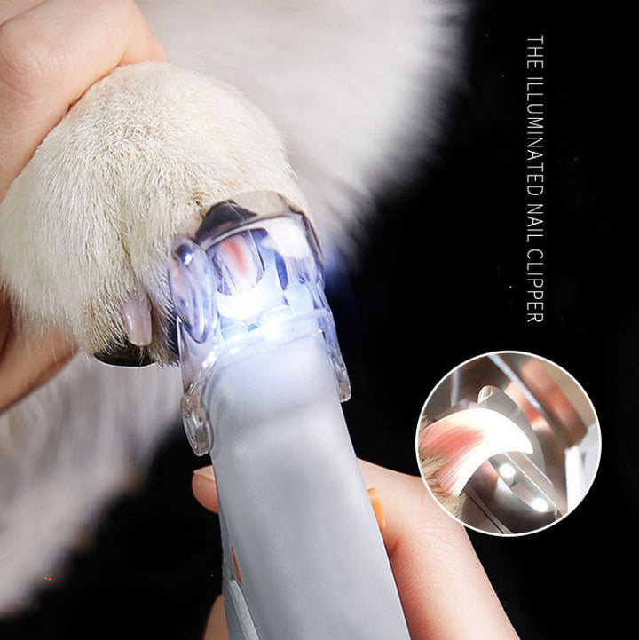 Pet Nail Clipper LED Light Glow Safety Grooming Tool