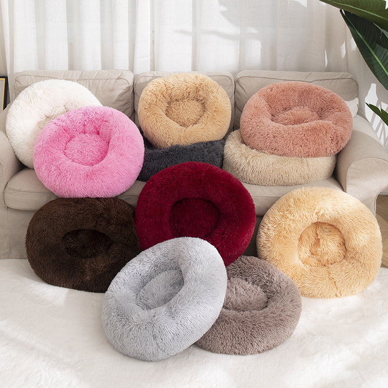 Round Cotton Warm Winter Pet Sleeping Bed
