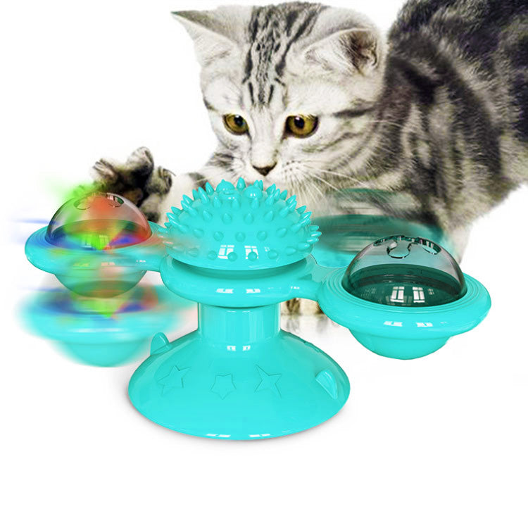 Sucker Turn Windmill Pet Toy Creative Spin Ball