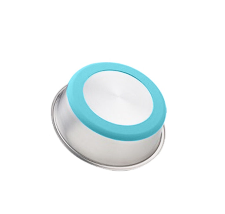 Silicone Stainless Steel Pet Feeding Drinking Bowl