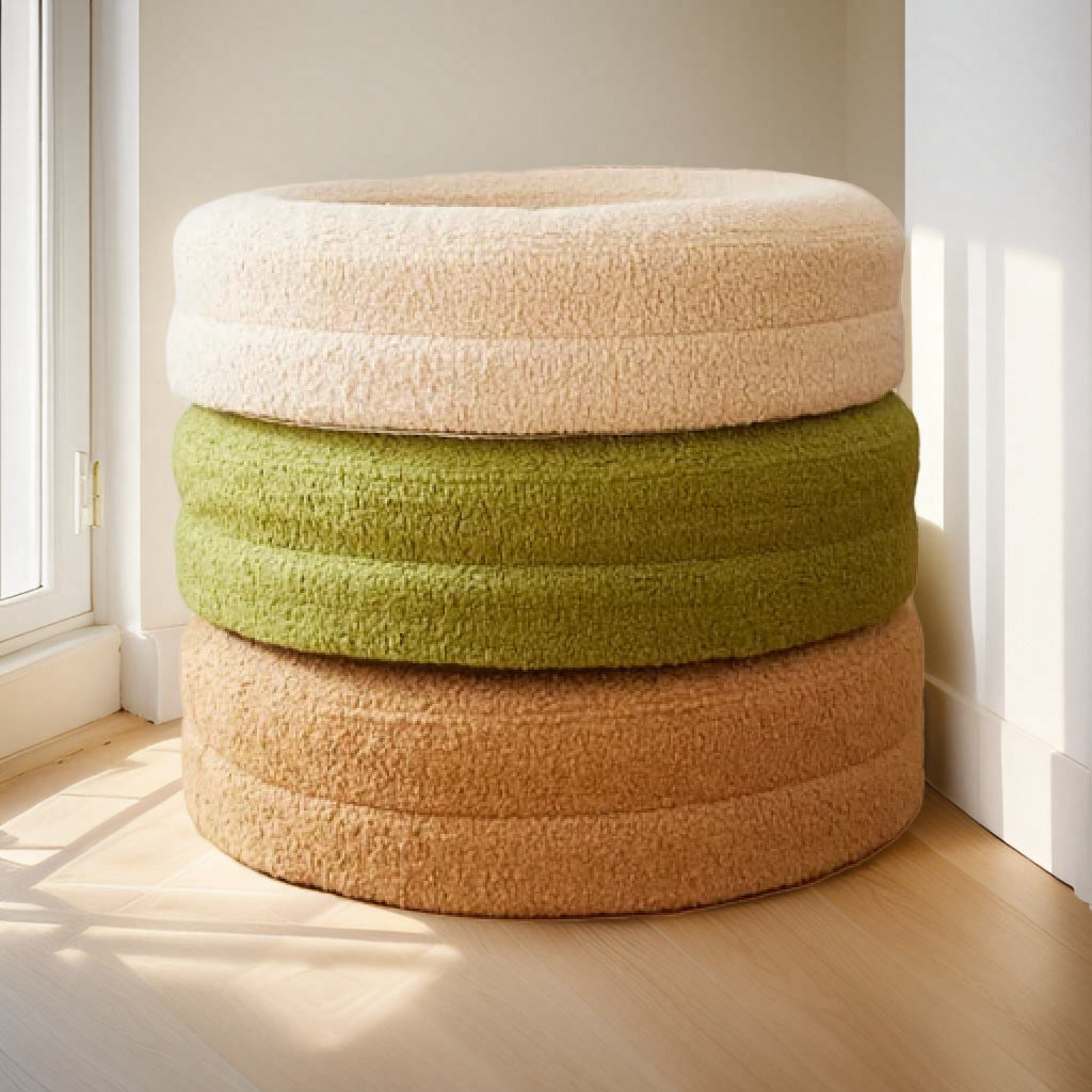 Solid Color Round Leisure Pet Bed Nest