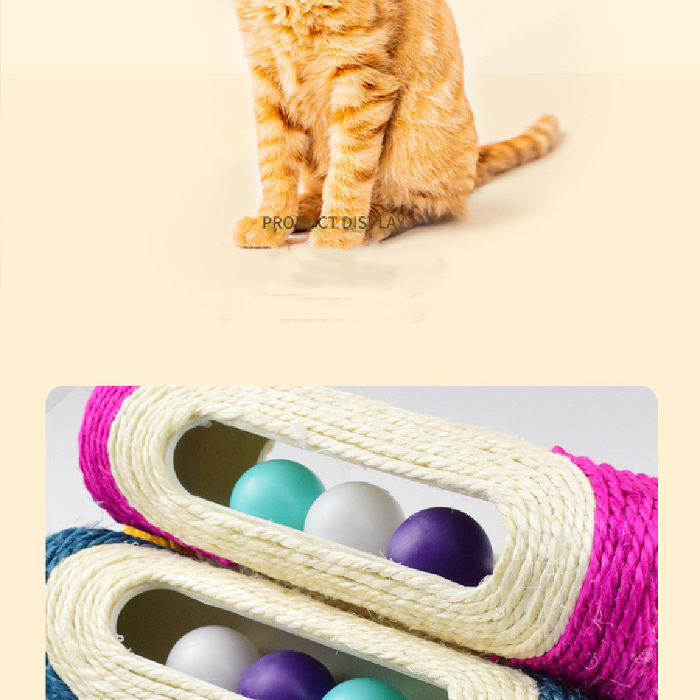 Long Sisal Drum Three Piece Pet Scratching Toy
