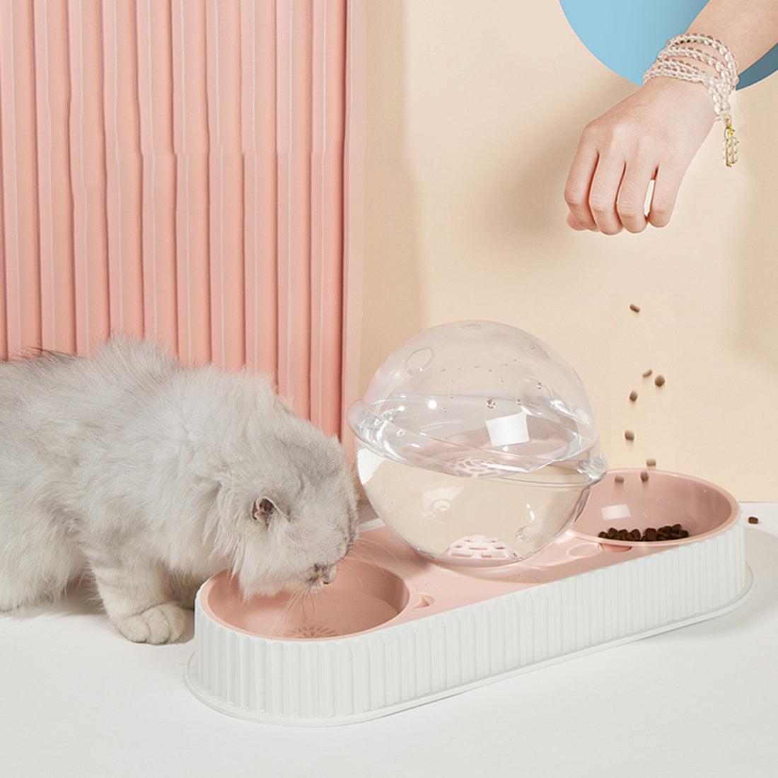 Automatic Plastic Pet Feeding And Water Dispenser Bowl