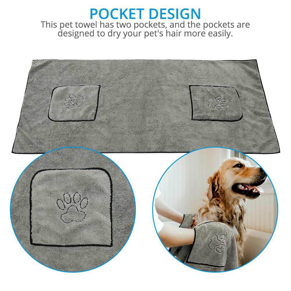 Pet Bathrobe Super Absorbent Bath Towel Grooming Coat