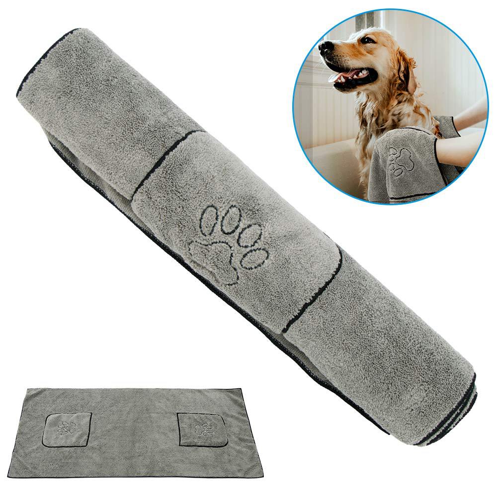 Pet Bathrobe Super Absorbent Bath Towel Grooming Coat