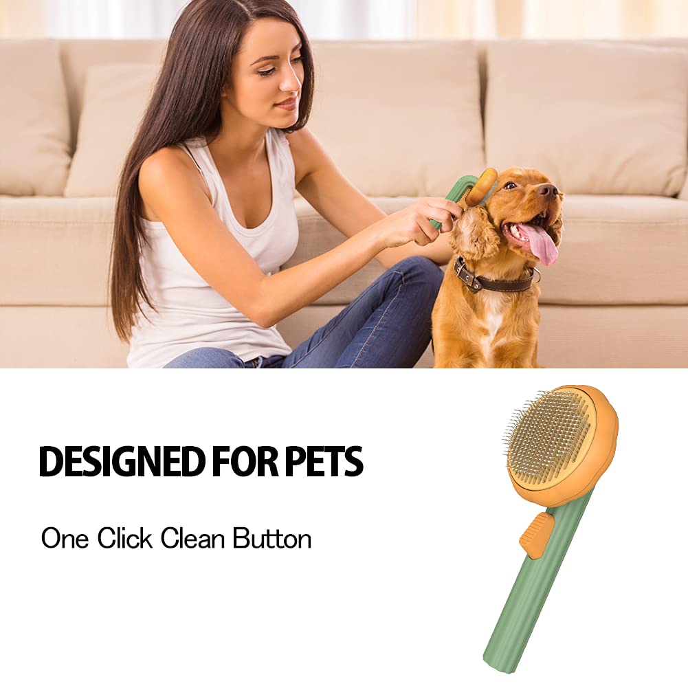Pet Grooming Slicker Brush Self Cleaning Hair Removal Tool