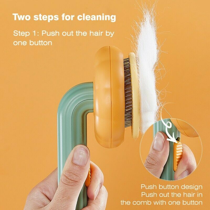 Pet Grooming Slicker Brush Self Cleaning Hair Removal Tool