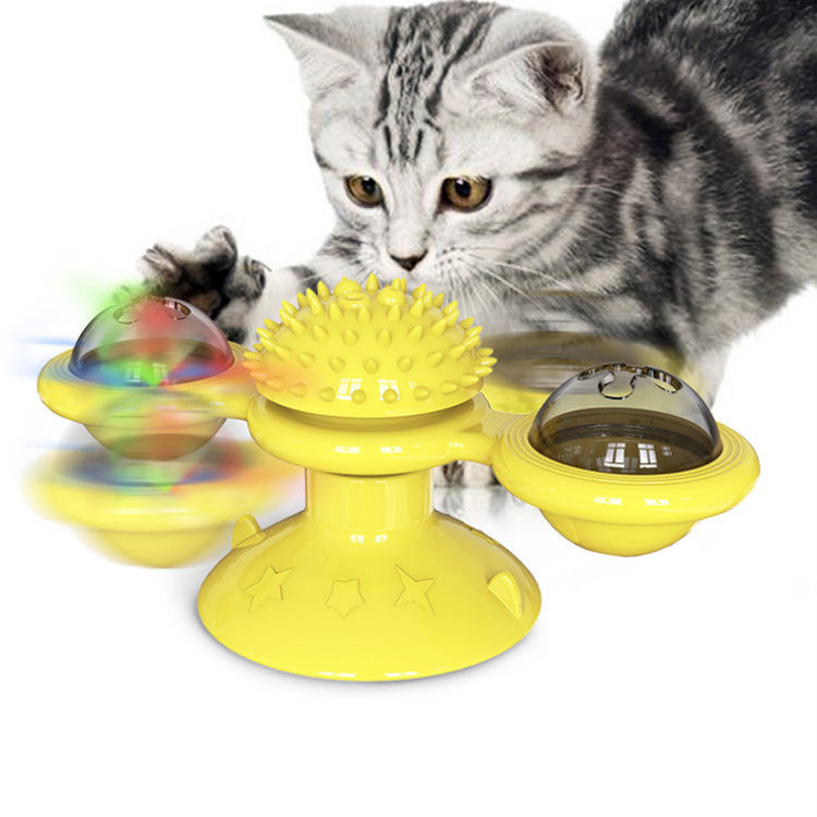 Sucker Turn Windmill Pet Toy Creative Spin Ball