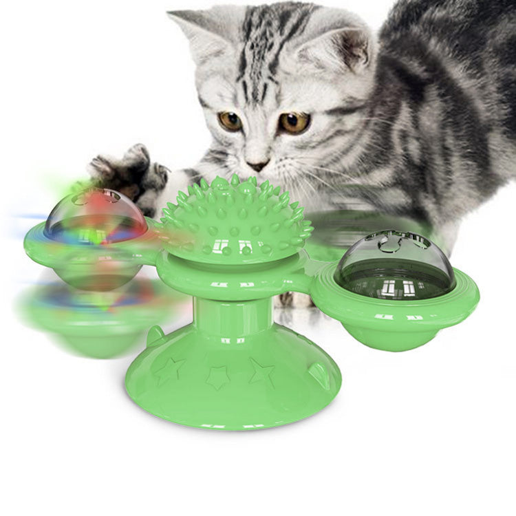 Sucker Turn Windmill Pet Toy Creative Spin Ball