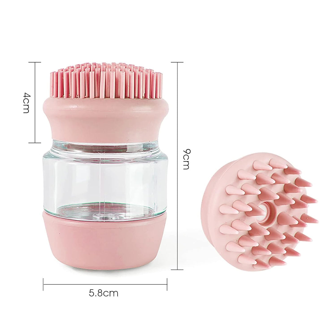 Pet Bath Brush Silicone Double Head Shampoo Dispenser Tool