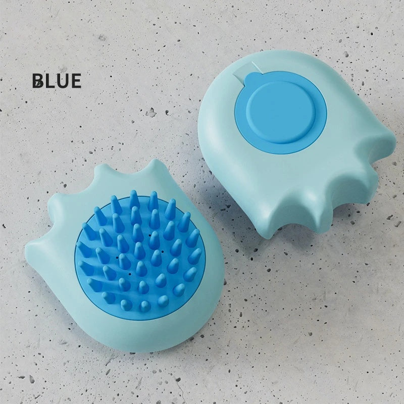 Pet Bath Brush Shampoo Dispenser Massage Cleaning Comb