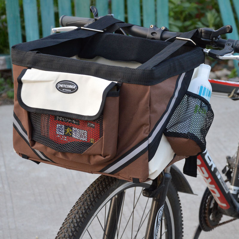 Pet Bicycle Carrier Removable Handlebar Front Basket Bag