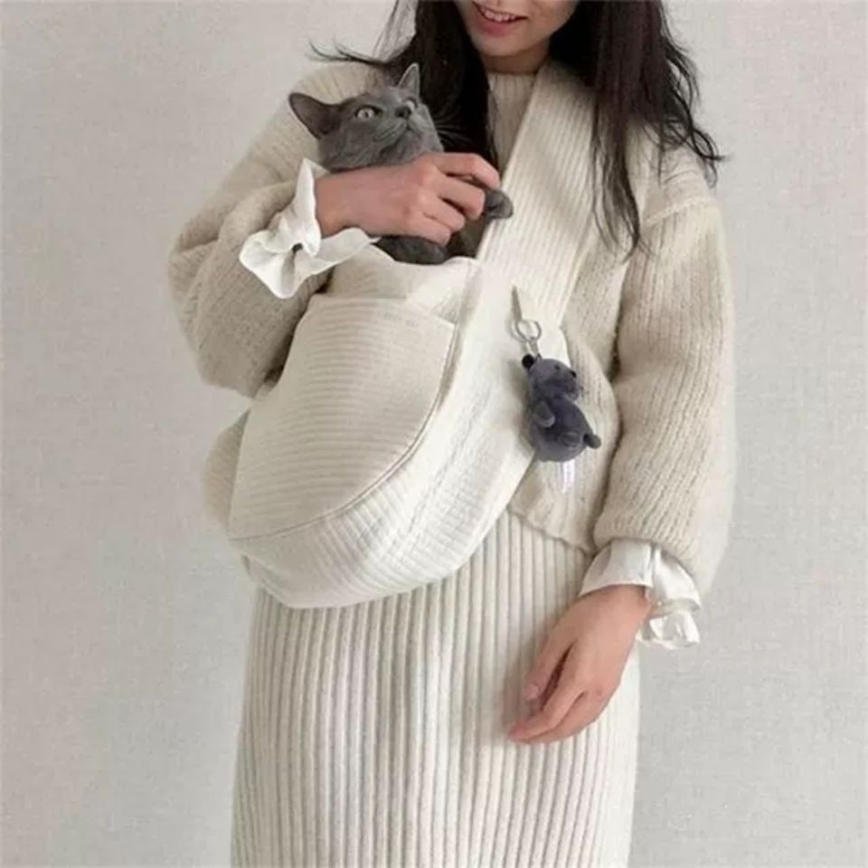 Pet Carrier Handmade Canvas Travel Shoulder Tote Bag