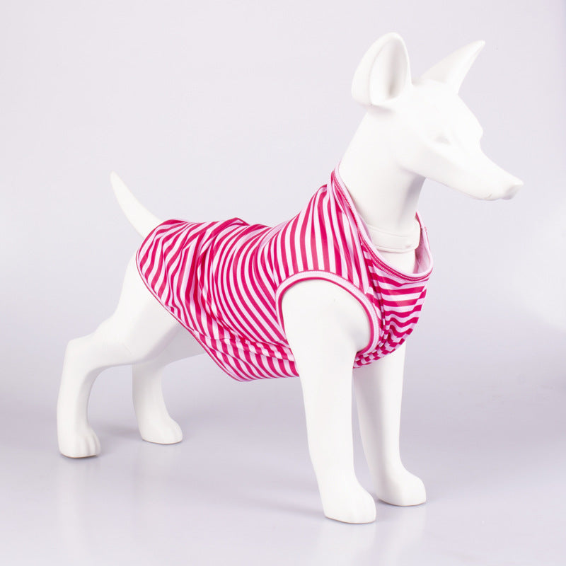 Striped Crew Neck Pet Tank Top Shirt