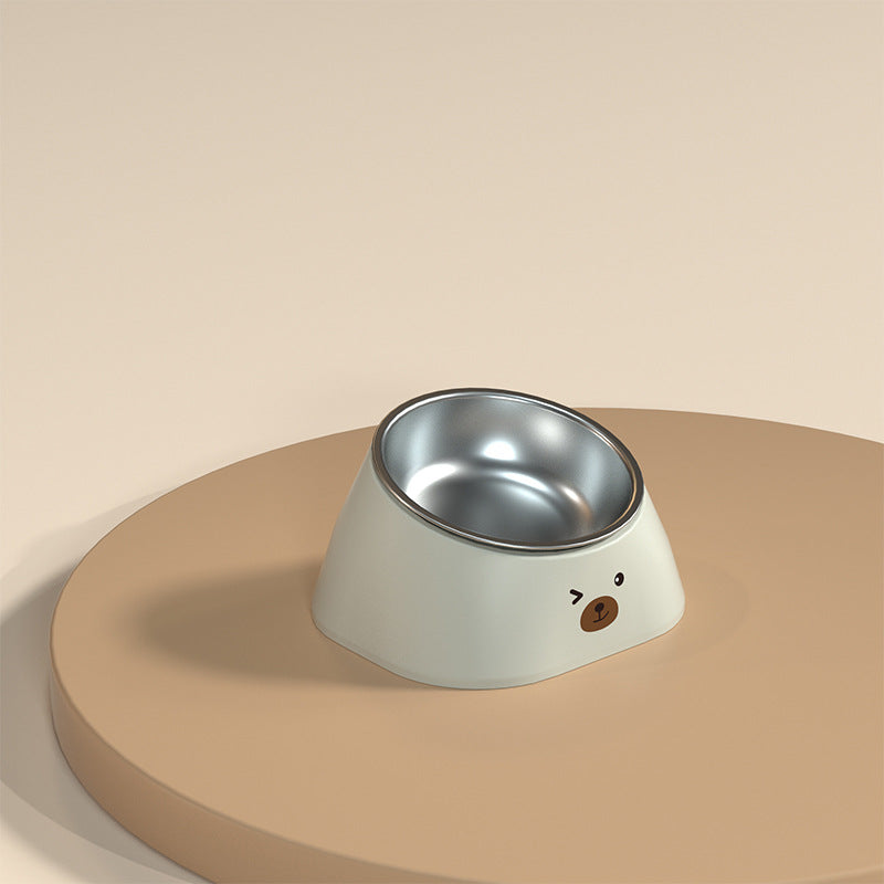 Stainless Steel 15 Degree Tilted Pet Feeding Bowl