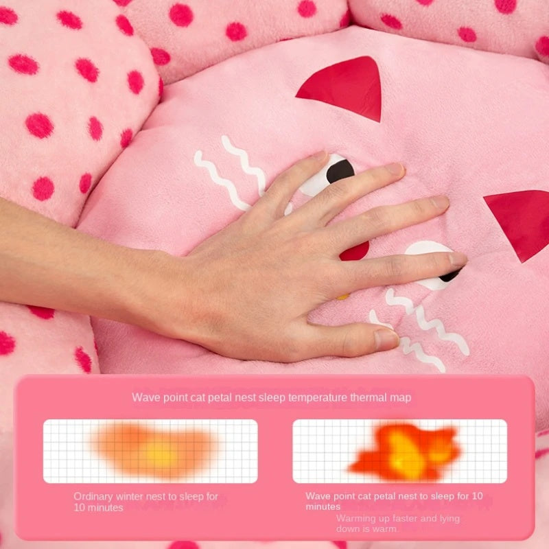Round Polka Dot Soft Cushion Pet Bed