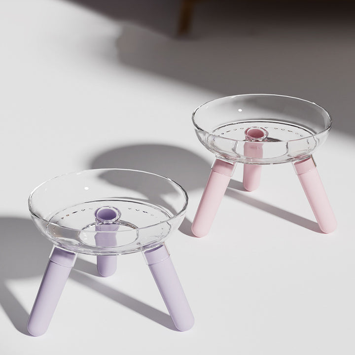 Anti Knock Transparent Glass Pet Feeding Water Bowl
