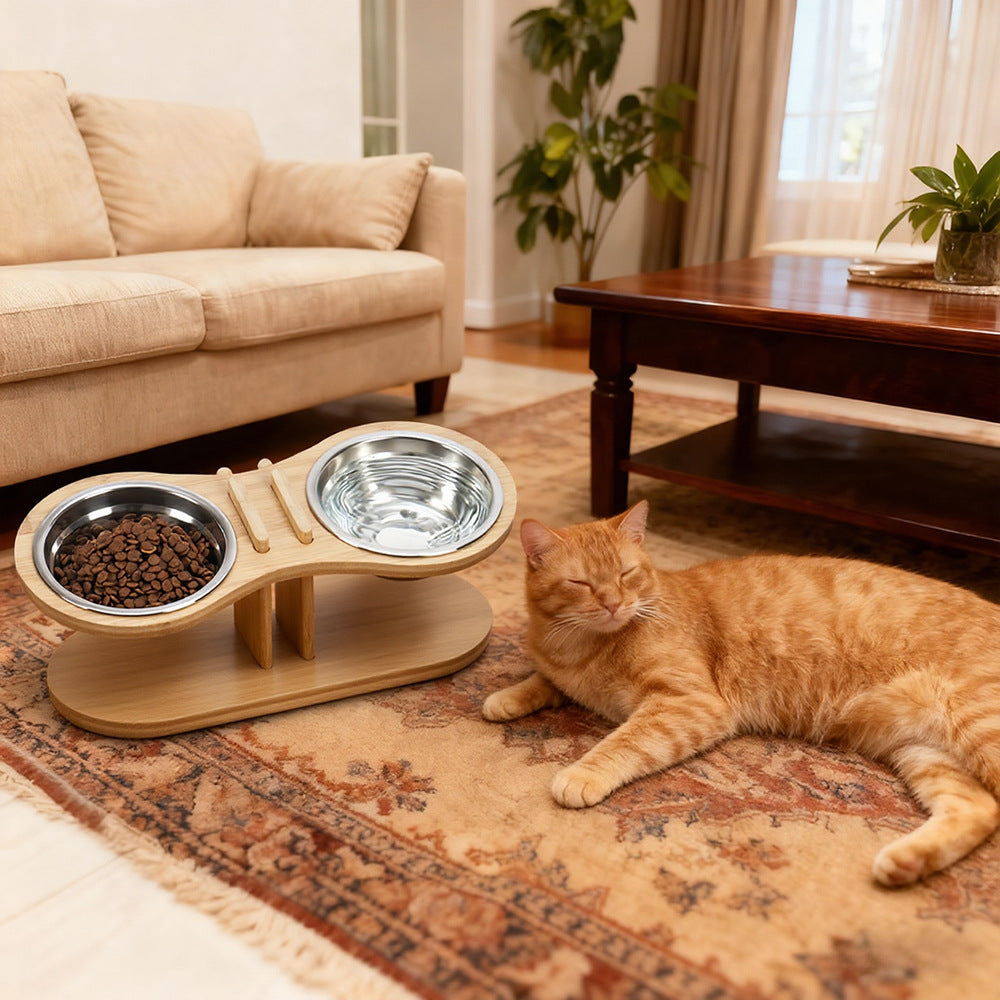 Adjustable Tilted Pet Feeding Stand Bowl