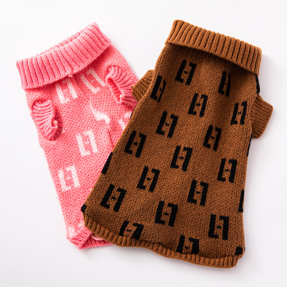 High Collar Fashionable Pet Sweater