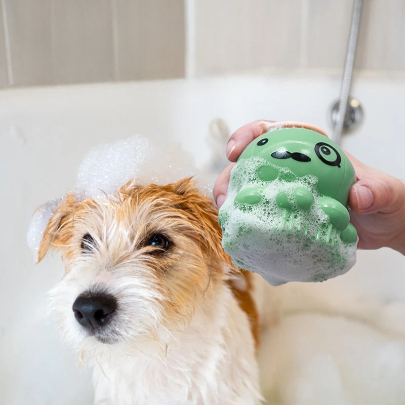 Pet Bath Brush Silicone Massage Shampoo Comb Cleaning Tool