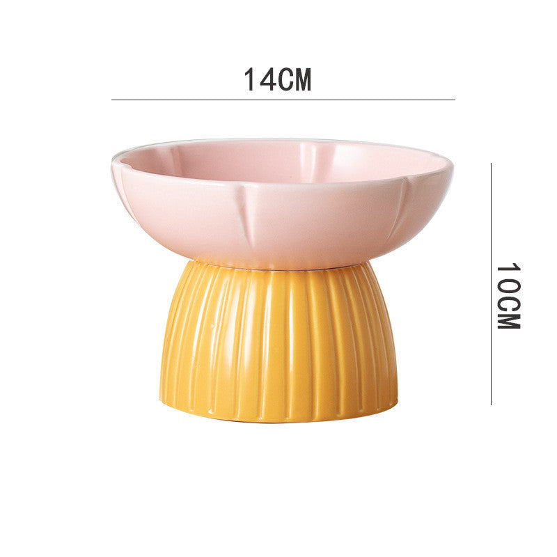 Candy Color Ceramic Feeding Pet Bowl