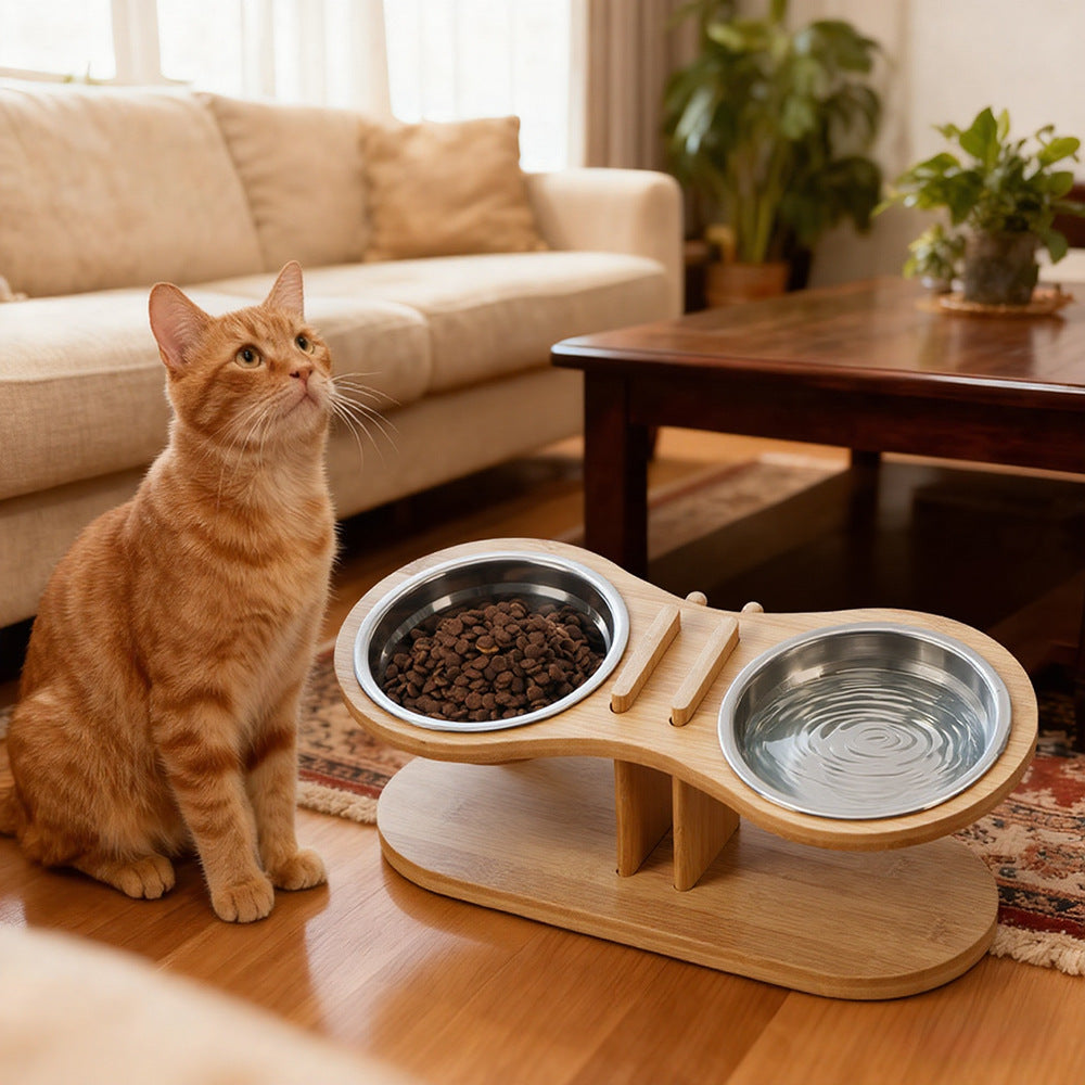 Adjustable Tilted Pet Feeding Stand Bowl
