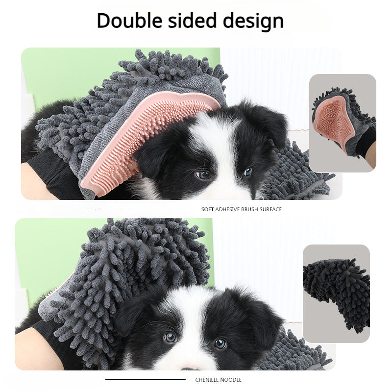 Pet Bathing Brush 2 In 1 Grooming Massage Cleaning Glove