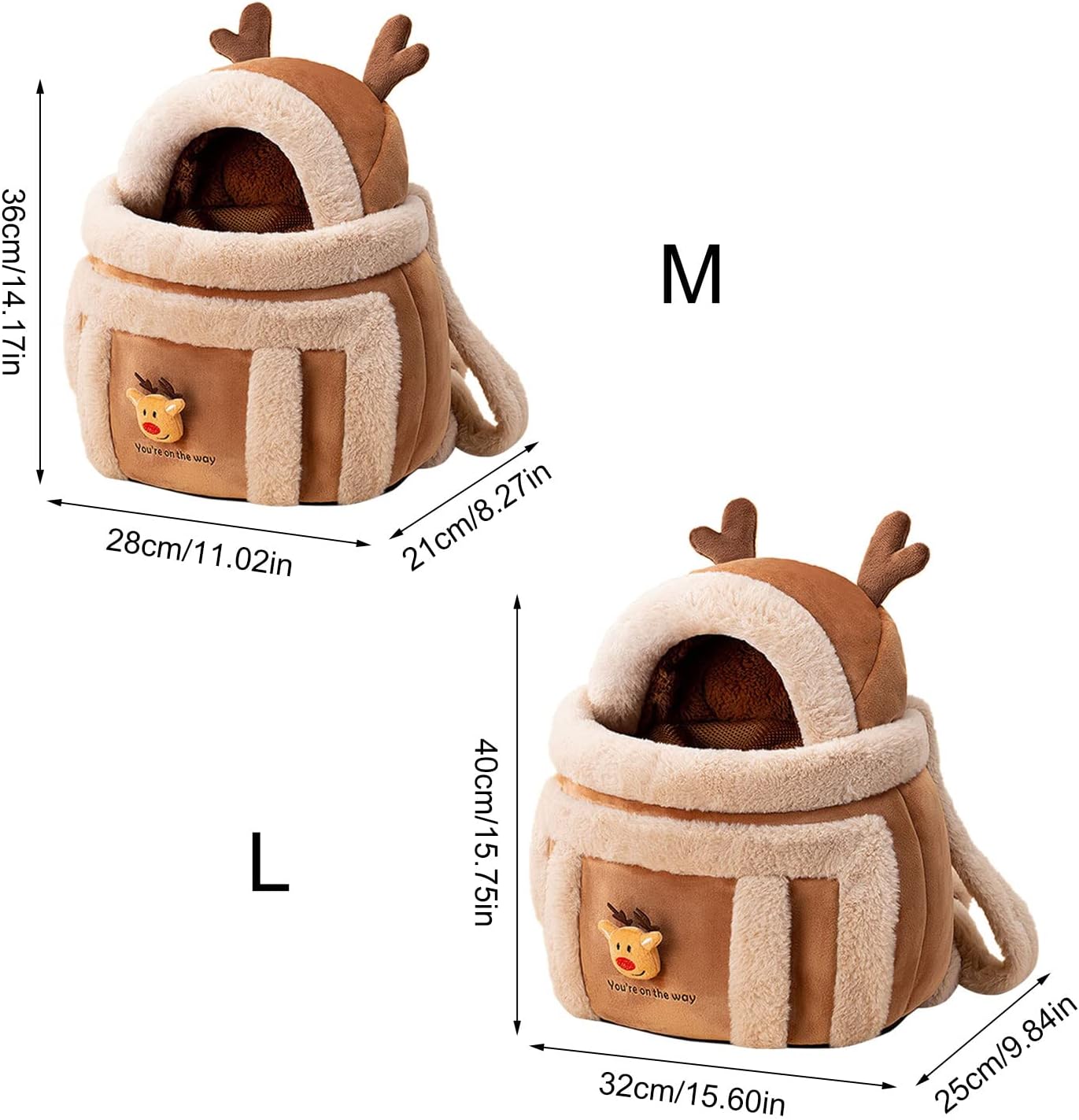 Pet Carrier Backpack Plush Winter Travel Outdoor Bag