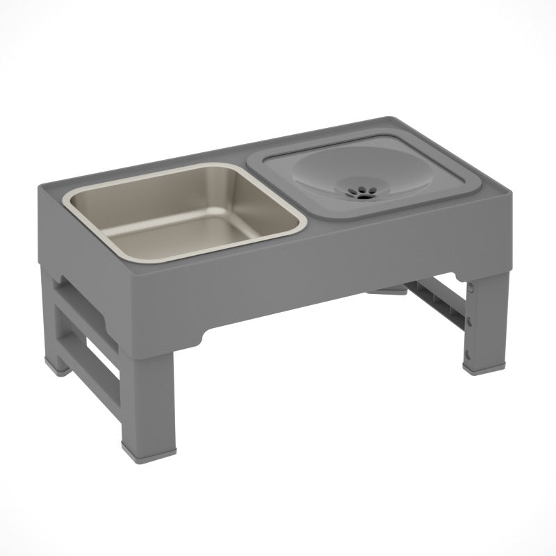 Adjustable Stainless Double Bowl Pet Feeding Stand