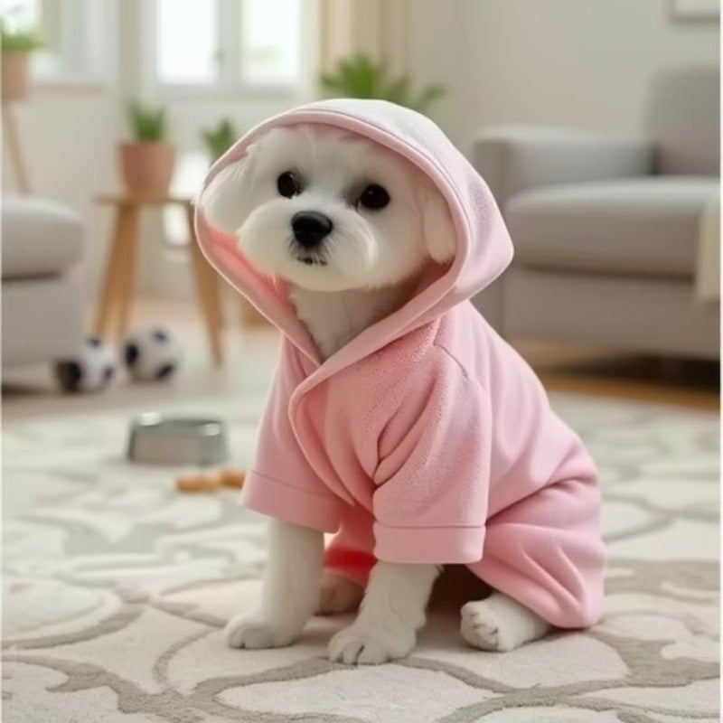 Pet Bath Towel Wearable Coral Fleece Bathrobe