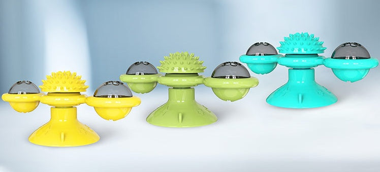 Sucker Turn Windmill Pet Toy Creative Spin Ball