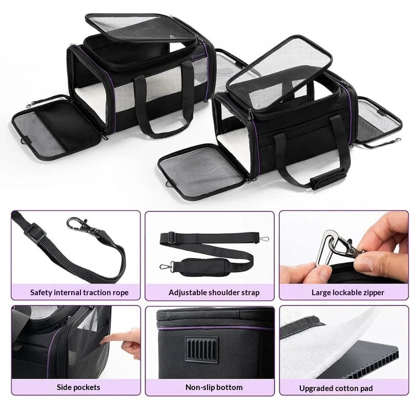 Pet Carrier Soft Expandable Travel Flight Bag
