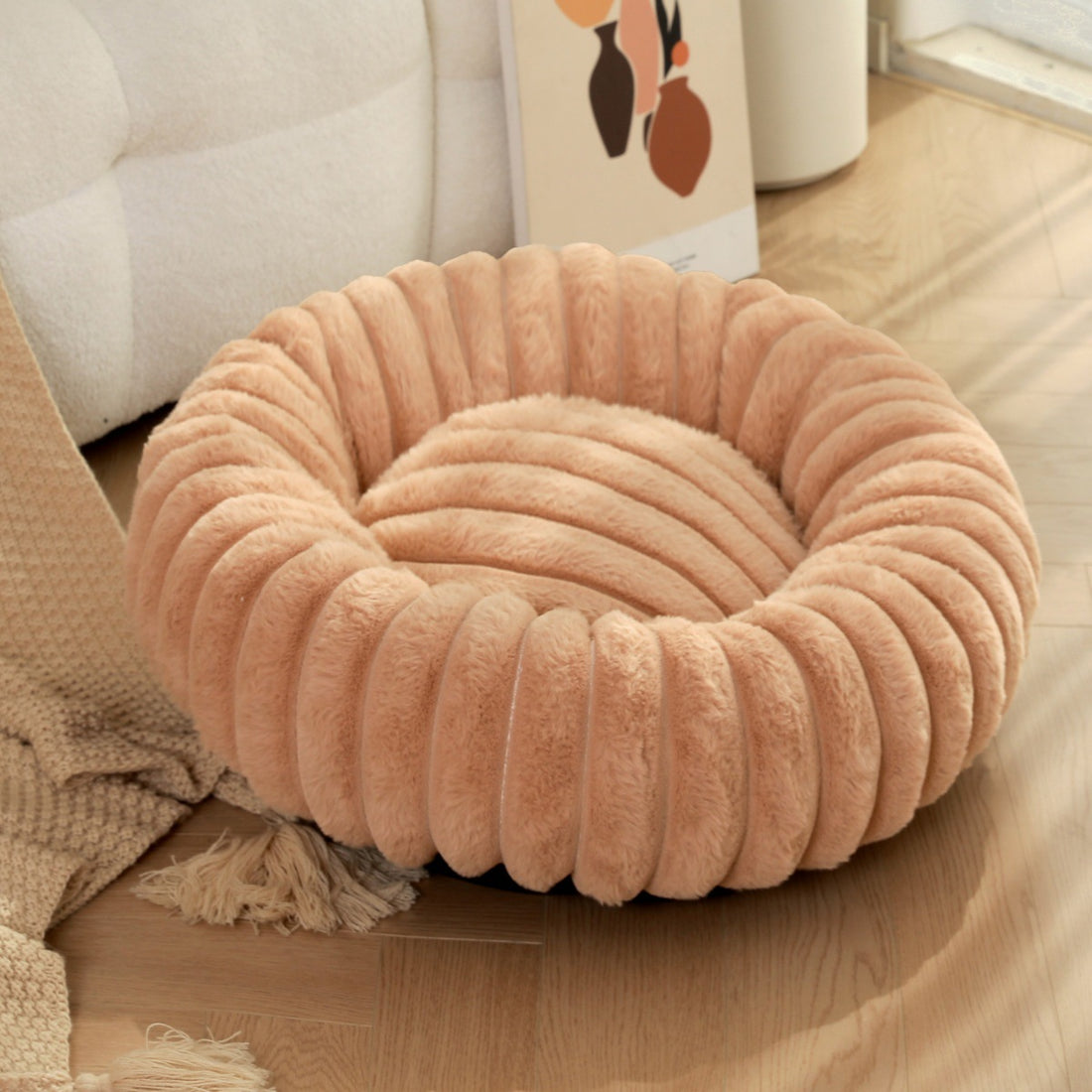 Plush Round Warm Pet Nest Bed