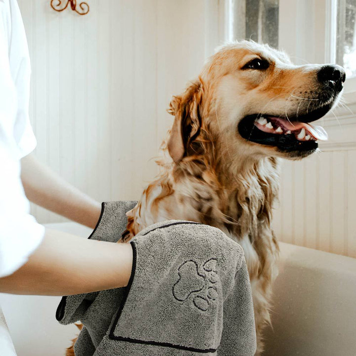 Pet Bathrobe Super Absorbent Bath Towel Grooming Coat