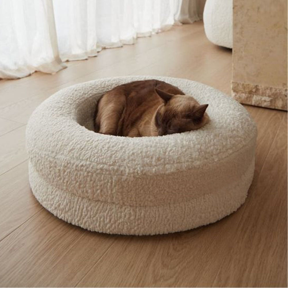 Solid Color Round Leisure Pet Bed Nest