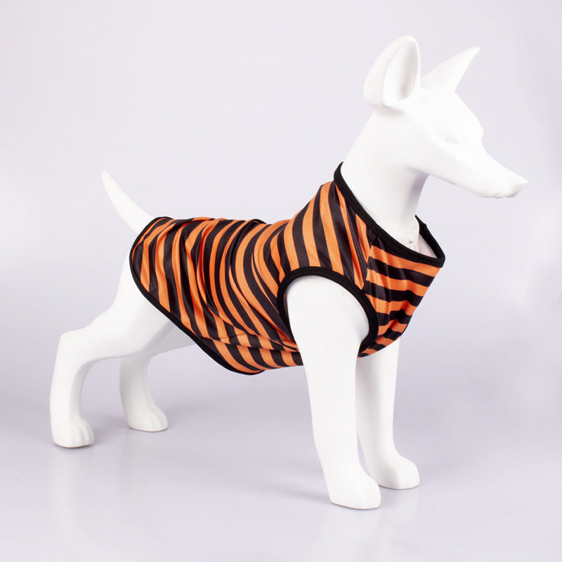 Striped Crew Neck Pet Tank Top Shirt