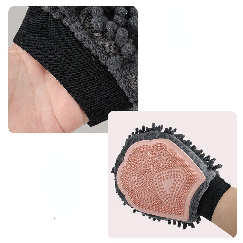 Pet Bathing Brush 2 In 1 Grooming Massage Cleaning Glove