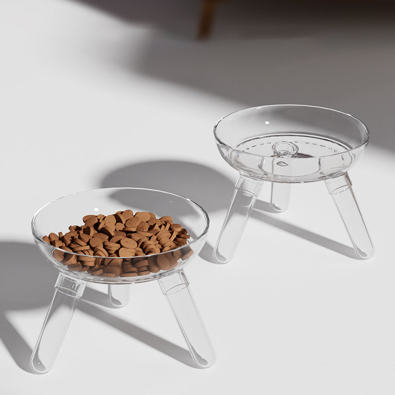 Anti Knock Transparent Glass Pet Feeding Water Bowl