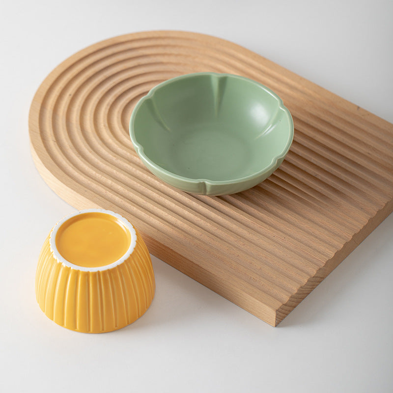 Candy Color Ceramic Feeding Pet Bowl