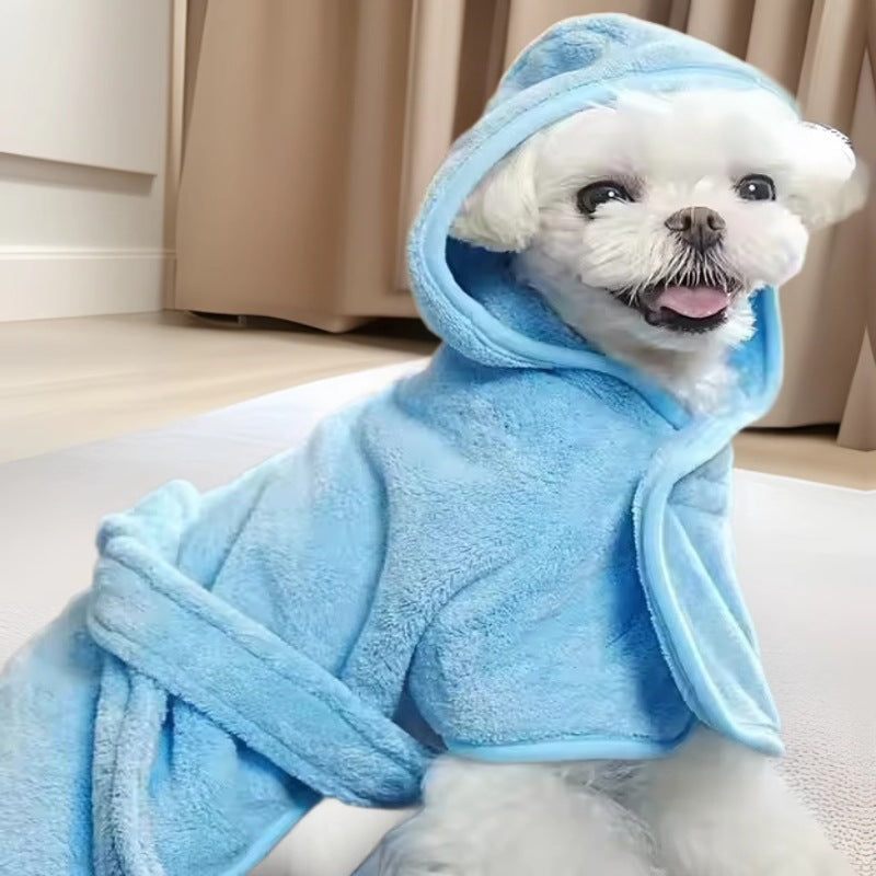 Pet Bath Towel Wearable Coral Fleece Bathrobe