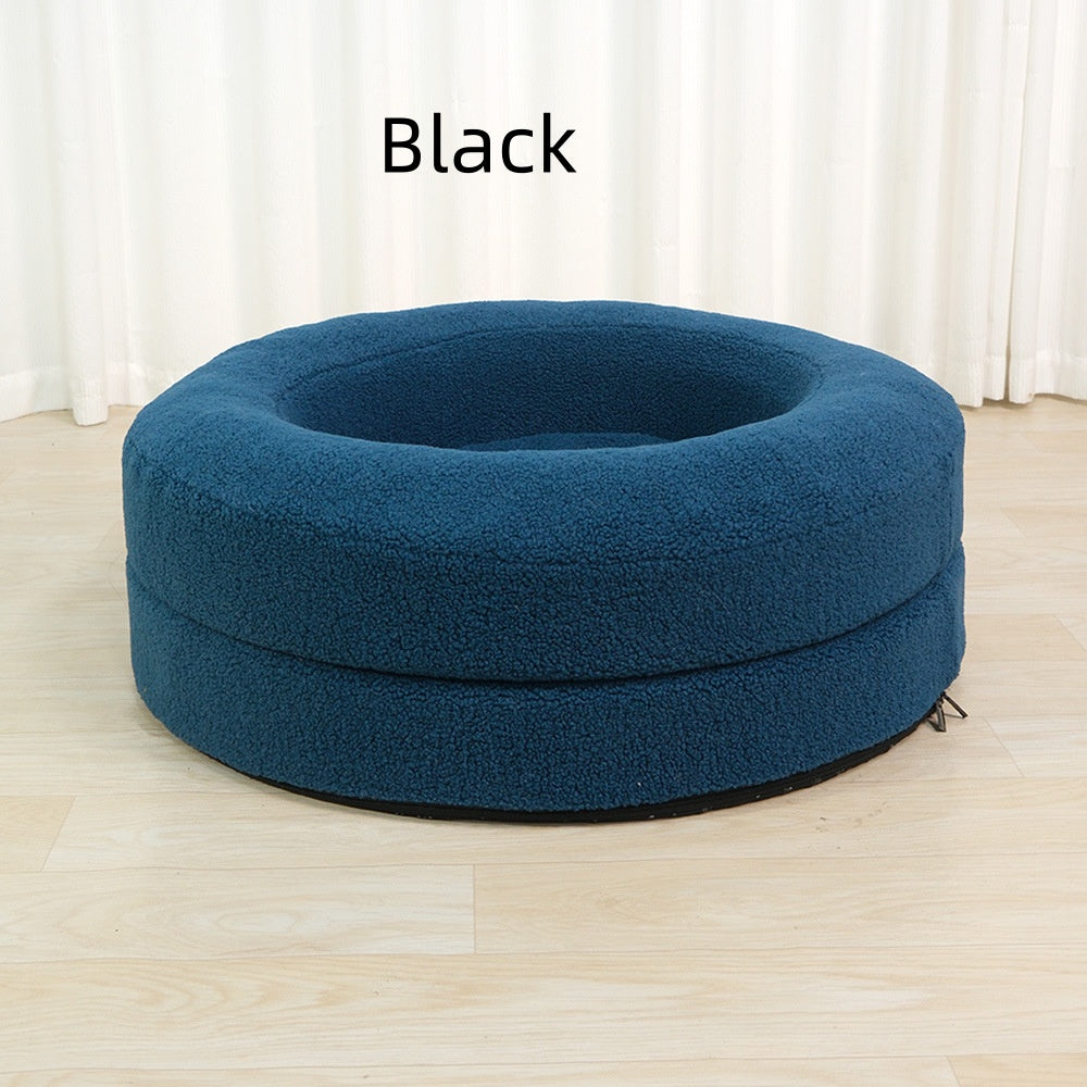 Solid Color Round Leisure Pet Bed Nest