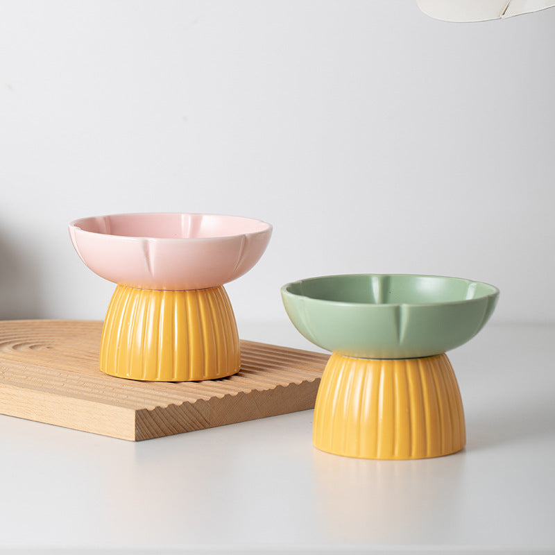 Candy Color Ceramic Feeding Pet Bowl