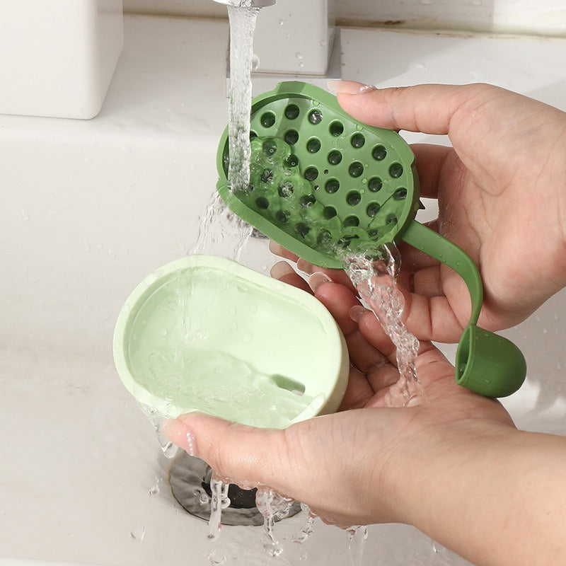 Pet Bath Brush Soft Gel Shampoo Massager Cleaning Tool