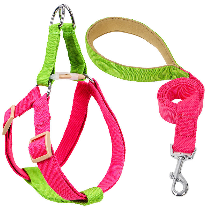 Color Drawstring Vest Style Pet Harness Leash